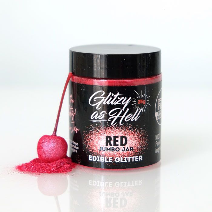 Red Glitzy as Hell Edible Glitter